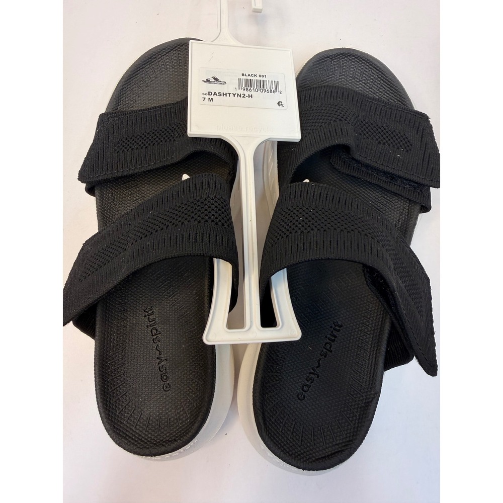 Easy Spirit Dastyn 2 Double Band Lightweight Slip on Sandals Size 7 Women Black